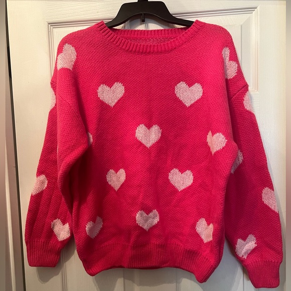 Sweaters - Pink Hearts Sweater- Never Worn